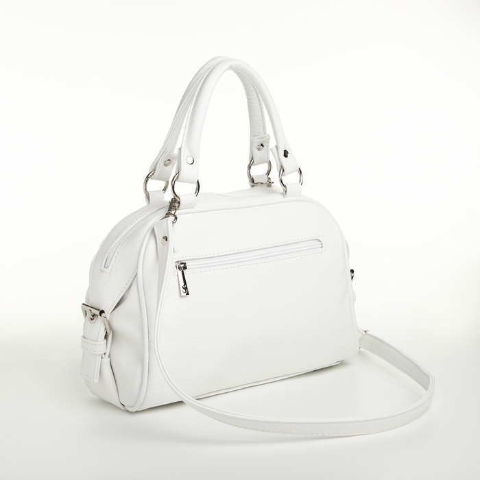 Сумка женская на молнии, цвет белый