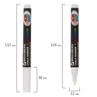 Маркер стираемый меловой для гладких поверхностей, 3,5 мм, BRAUBERG "POP-ART", белый