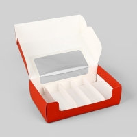 Коробка для эклеров с вкладышами «Бант», 25 х 15 х 7 см Коробка для эклеров с вкладышами «Бант», 25 х 15 х 7 см