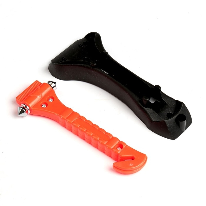 Аварийный молоток с ножом для ремня на подставке, 6.5×17.5 см Аварийный молоток с ножом для ремня на подставке, 6.5×17.5 см