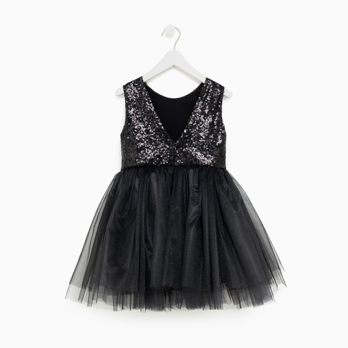 Платье для девочки с пайетками KAFTAN, размер 36 (134-140), цвет чёрный