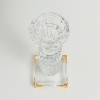 Подсвечник стекло на 1 свечу "Бутон с листочком" прозрачный d=2,3 и 4 см 6,5х6,5х17,5 см