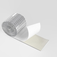 Зеркальная мозайка клеевая, 0,5 &times; 0,5 см, 8 рядов 4 см &times; 1 м, серебряное стекло