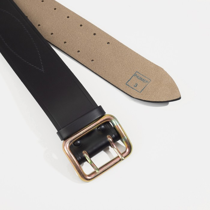 Ремень мужской &laquo;Великан&raquo;, ширина 5 см, пряжка металл, цвет чёрный