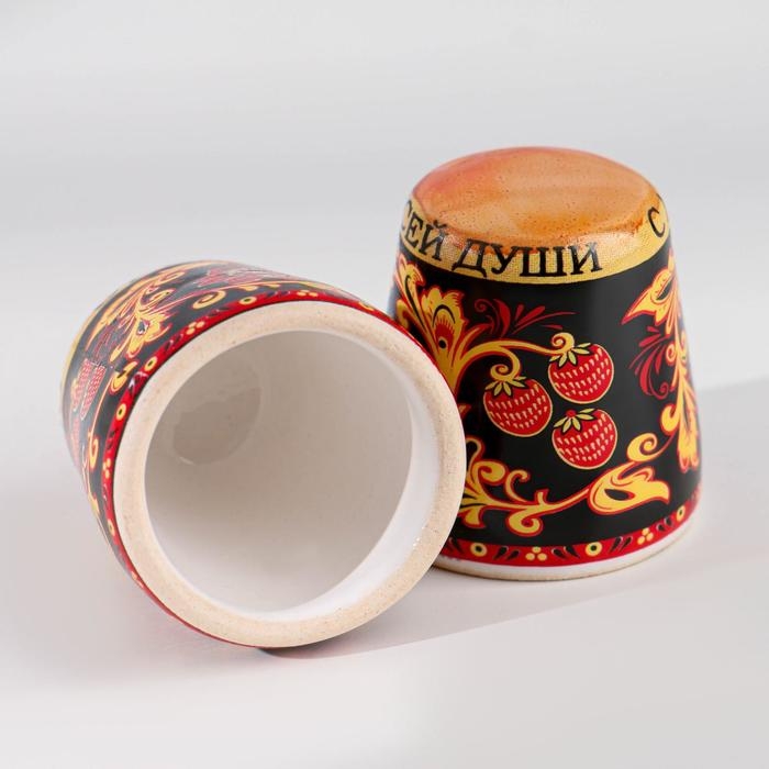 Сувенир напёрсток "Хохлома", керамика
