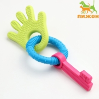 Игрушка жевательная "Всегда вместе!", TPR, 18,5 см, ладошка/круг/ключ Игрушка жевательная "Всегда вместе!", TPR, 18,5 см, ладошка/круг/ключ