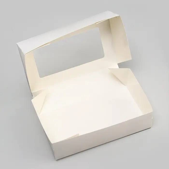 Упаковка для продуктов с окном, белая, 23&times;14&times;6 см, 1.9 л