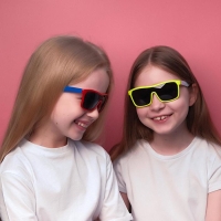 Очки солнцезащитные детские OneSun, UV 400, 13&times;12.5&times;5.5 см, оправа микс, линза сплошная тёмная