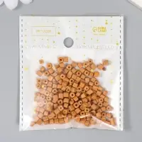 Бисер кубический стекло 4х4 мм "Телесный" набор 20 гр