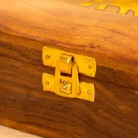 Шкатулка "Слон" 15,5х10х7 см, дерево шишам, латунь