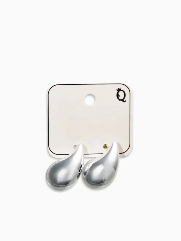 Серьги "Капли Бо" двойные, цвет золотисто-серебристый