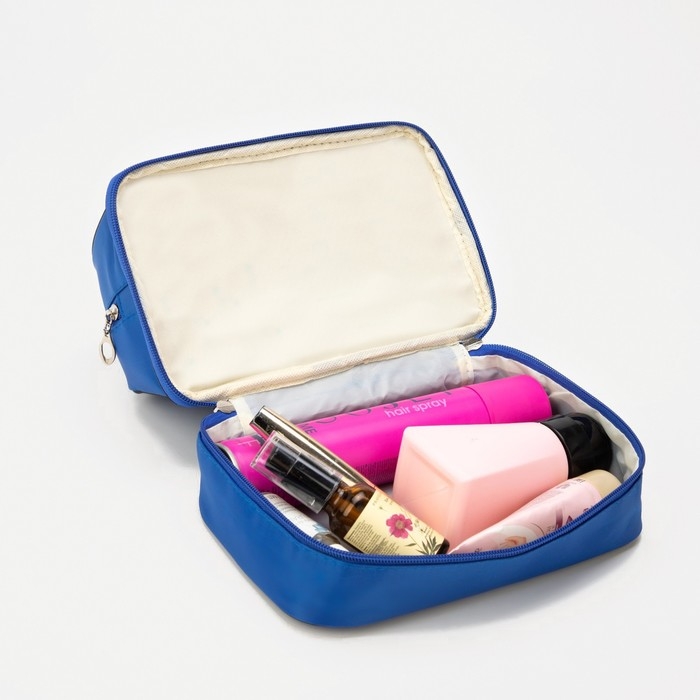 Косметичка, 2 отдела на молниях, цвет синий Косметичка, 2 отдела на молниях, цвет синий