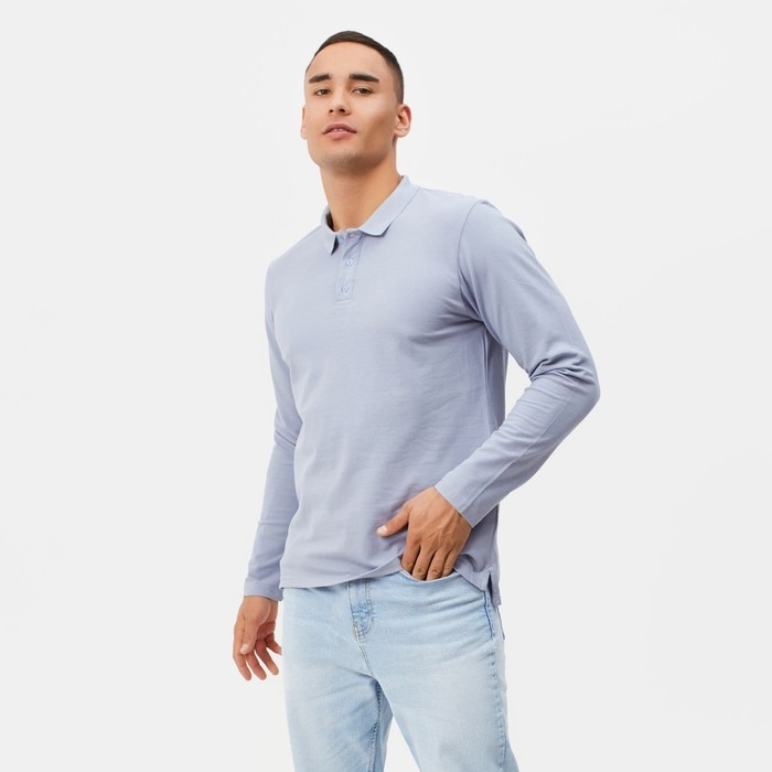 Футболка с дл. рукавом мужская MINAKU цвет серый, р-р 50