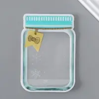 Пакет для хранения "Стеклянная баночка. Бант и снежинки", застёжка zip-lock 15,1х10,6+5,5 см   10886