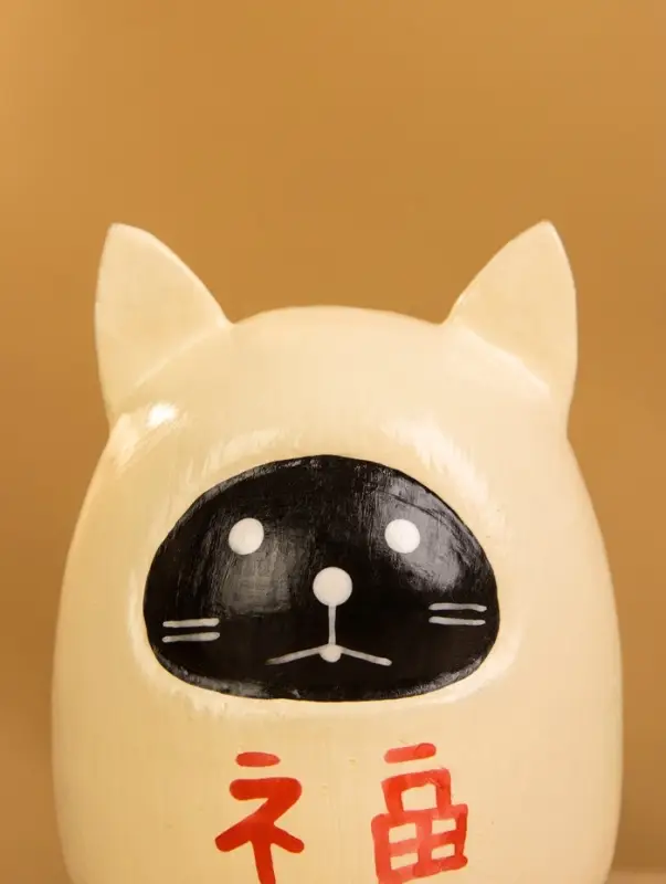 Деревянная кукла кокеши "Котик" цв. чёрно-белый, 6х6х9 см