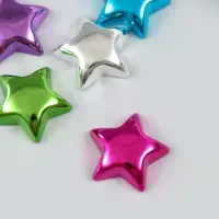 Бусина пластик с несквозным отверстием "Звезда глянцевый металлик" МИКС 2,5х2,5х0,7 см