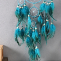 Ловец снов "Оберег с камнем Бирюза" синий 35х66 см Ловец снов "Оберег с камнем Бирюза" синий 35х66 см