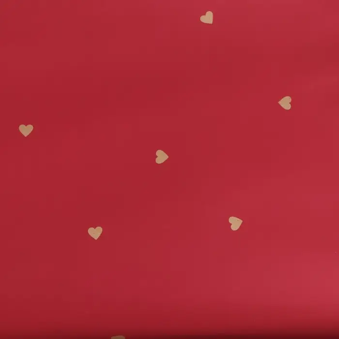 Плёнка в листах для цветов и декора, 58&times;58&plusmn;5% см, &laquo;Сердечки&raquo;, винная, 65 мкм