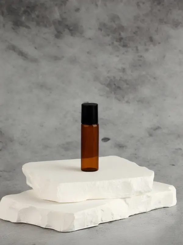 Флакон для парфюма, со стеклянным роликом, 5 мл, цвет коричневый/чёрный