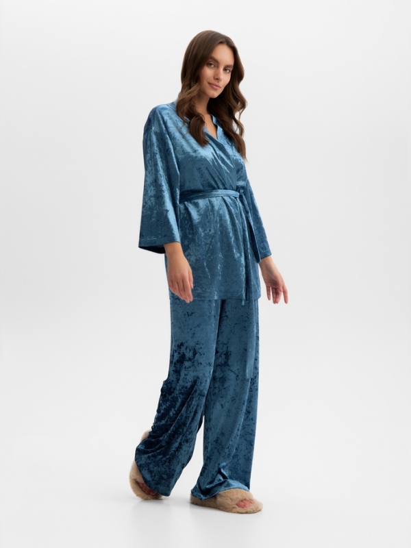 Комплект женский (жакет, брюки) KAFTAN Velvet 40-42, синий