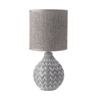 Настольная лампа с абажуром RISALUX &laquo;Руби&raquo;, Е14, 40 Вт, бело-серый, 13&times;13&times;27 см