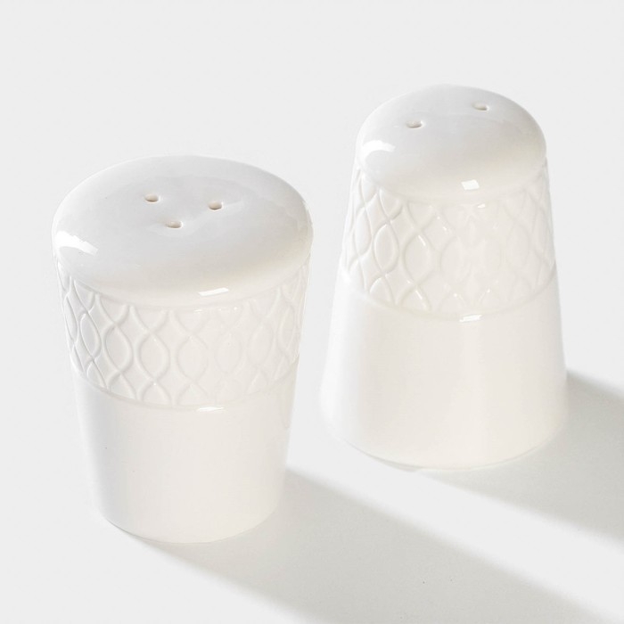 Набор для специй фарфоровый Magistro Argos, 2 предмета: солонка, перечница, 90 мл, 6&times;8 см, цвет белый