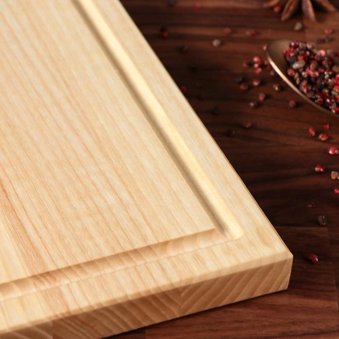 Доска разделочная с ручкой "Прямоугольная", для сервировки и подачи, 43х15 см, массив ясеня