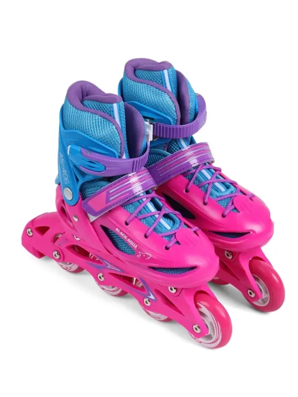 Коньки для фитнеса с роликовой платформой BlackAqua (р.34-37, мультиколор)