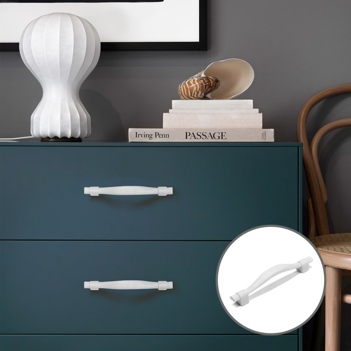 Ручка-скоба CAPPIO RSC018, цинк, м/о 128 мм, цвет белый, 4 шт.