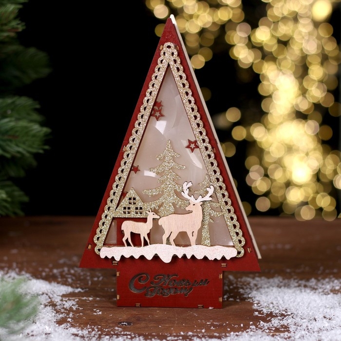 Новогодний декор с подсветкой &laquo;С новым годом&raquo; 14 &times; 4 &times; 22,5 см