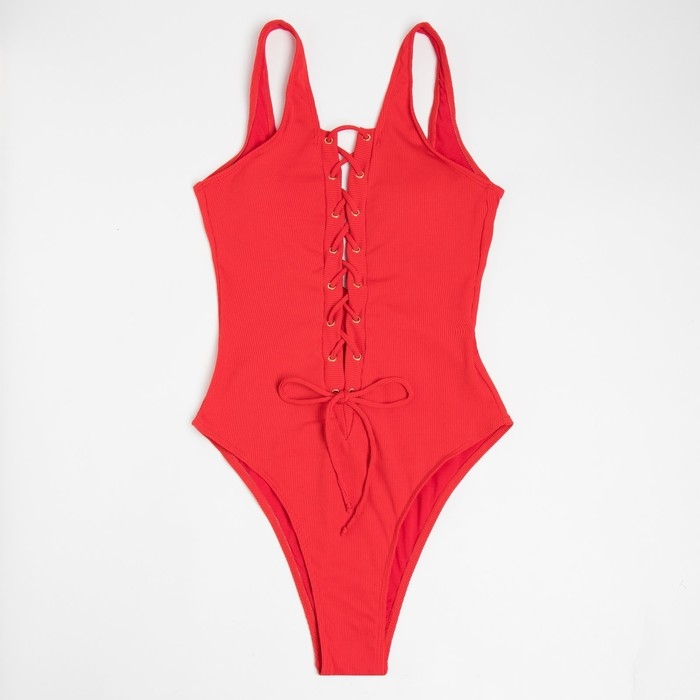Купальник женский слитный MINAKU однотонный, цвет красный, размер 48 Купальник женский слитный MINAKU однотонный, цвет красный, размер 48