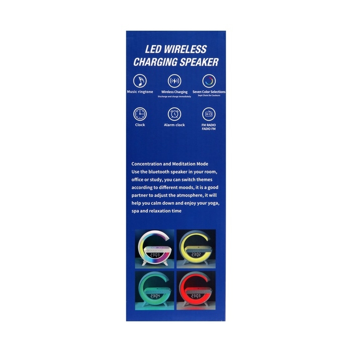 Портативная колонка- ночник BT3401, 5 Вт колонка, 15 W зарядка, 1200 мАч, подсветка, белая