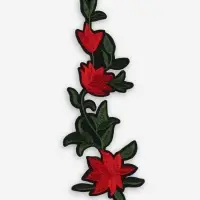 Термоаппликация &laquo;Цветы&raquo;, 20&times;7 см, красная