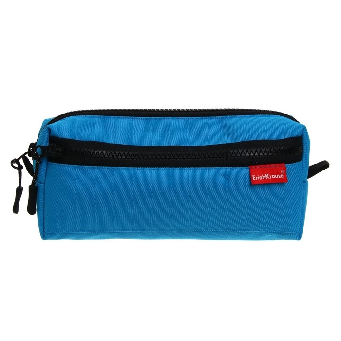 Пенал мягкий, 2 отделения, объёмный, 100 х 210 х 50 мм, Erich Krause, Blue 49001