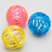 Шарик для кошек с бубенчиком "Завитушки", 4 см, микс цветов