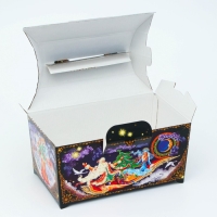 Новый год. Подарочная коробка Новогодняя Сундук обновленный "Зимние забавы" 25 х 15 х 15,5 см.