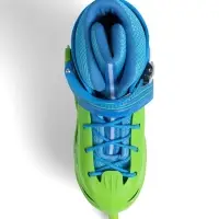 Коньки детские раздвижные BlackAqua, р. 30-33, для фитнеса, зелёные, синие