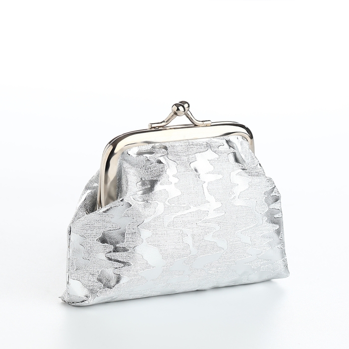 Кошелёк женский на фермуаре, цвет серебряный Кошелёк женский на фермуаре, цвет серебряный