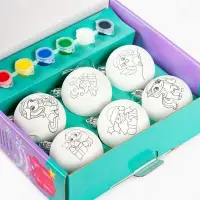 Набор для творчества &laquo;Елочные шары под раскраску &raquo;Новогодний сюрприз&laquo;, набор 6 шт. + краски