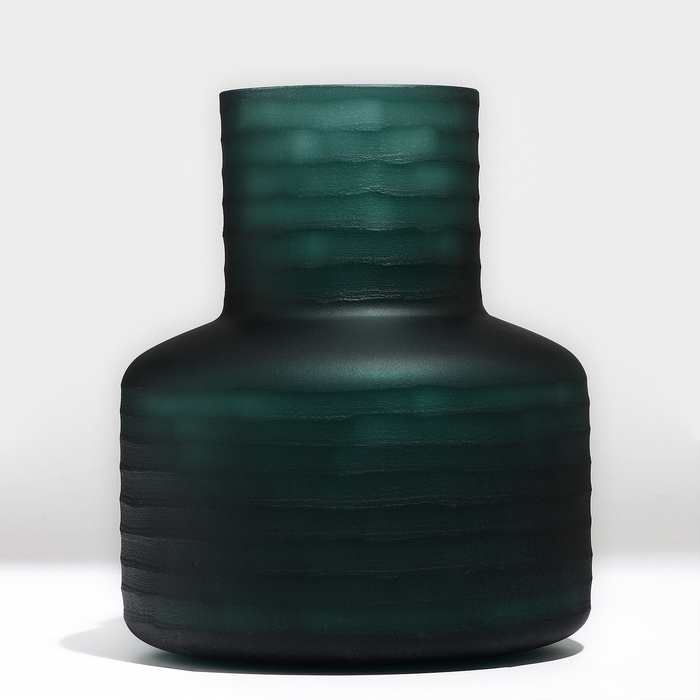 Ваза для цветов &laquo;Флорентина&raquo; из зеленого стекла 24 х 21 х 21 см