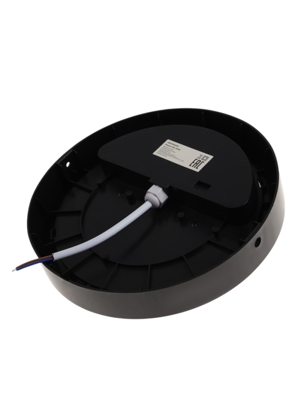 Светильник светодиодный, 24 Вт, IP54, 4000К, 220 В, круг, черный