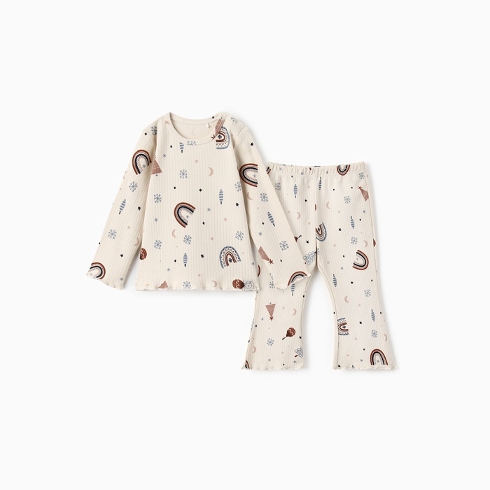 Костюм (джемпер и брюки) Крошка Я "Новогодние игрушки", рост 74-80 см