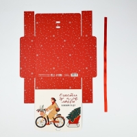 Коробка подарочная новогодняя складная двухсторонняя &laquo;Новогодние истории&raquo;, 20 х 18 х 5 см, БЕЗ ЛЕНТЫ, Новый год