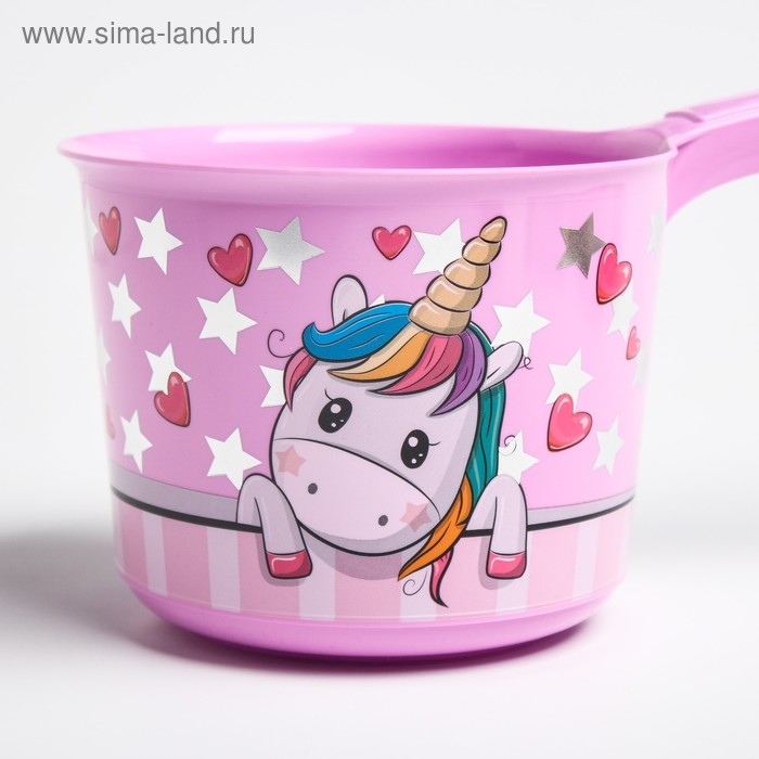 Ковш пластиковый для купания и мытья головы, детский банный ковшик «Единорог», 1,5 л., ДЕКО Ковш пластиковый для купания и мытья головы, детский банный ковшик «Единорог», 1,5 л., ДЕКО