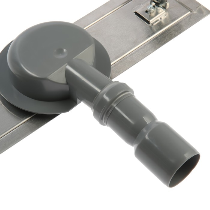 Трап ZEIN engr, c флaнцeм свободного вращ 360&deg;, 7*40 см, d=40/50 мм, нерж сталь, сатин