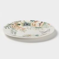 Тарелка обеденная Доляна "Цветы" цвет белый  25,5х2,5 см