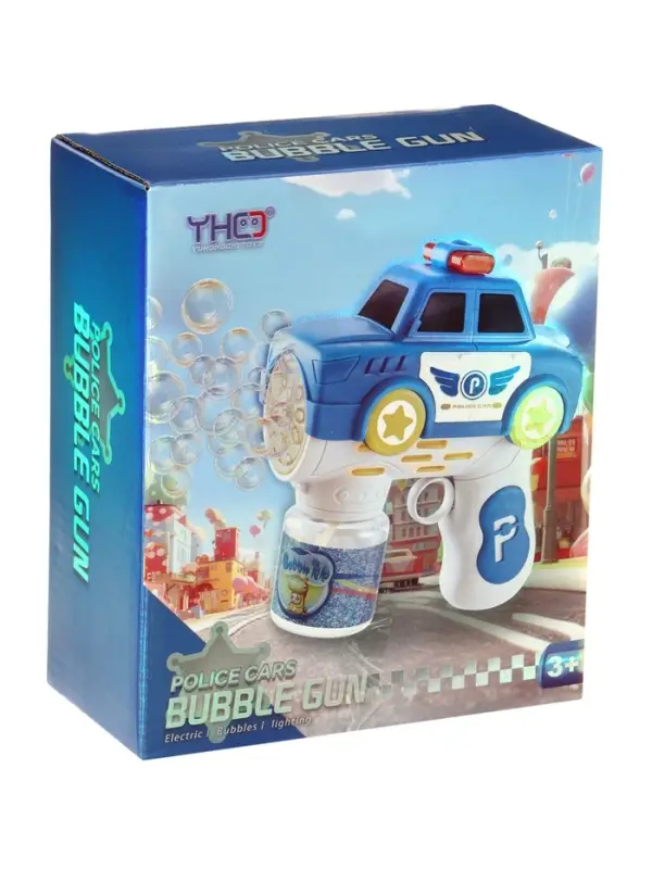 Генератор мыльных пузырей "Полицейская машина", световые эффекты, работает от батареек