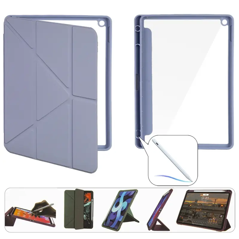 Чехол-книжка  iPd 10.2 (2019/2020/2021) Smart Case Crystal Folio (Pencil) Lavender Grey