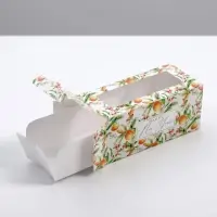 Коробочка для макарун &laquo;Новогодняя посылка&raquo; 12 х 5,5 х 5,5 см.