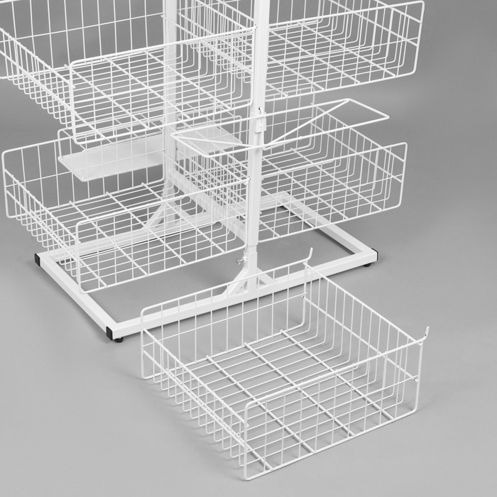 Стойка универсальная &laquo;Для зонтов&raquo; 10 корзин, металл, 82,5&times;40&times;160 см, белый
